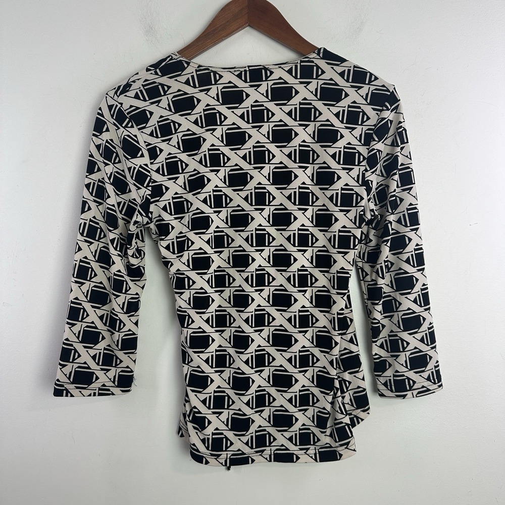 VINTAGE 90s Y2K Black Mesh Top Black White Ruched Fairy Grunge Whimsigoth - Picture 5 of 8